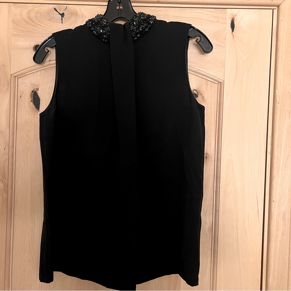 Raoul Beaded Neck Collar Necklace Tie Shirt Blouse Top